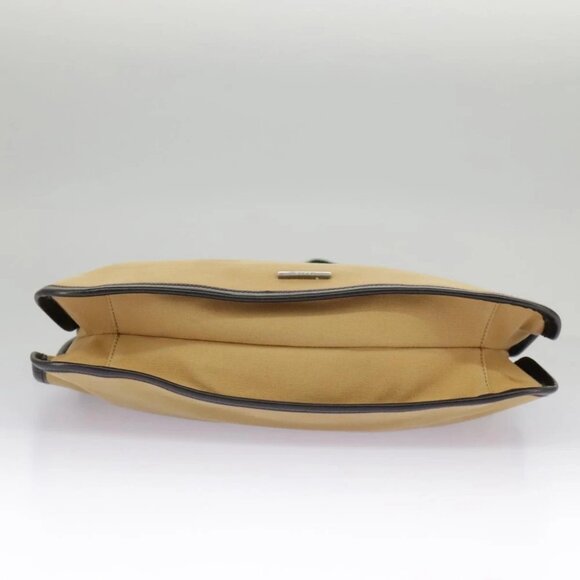 GUCCI Web Sherry Line Shoulder Bag Canvas Beige Silver - Picture 5 of 14